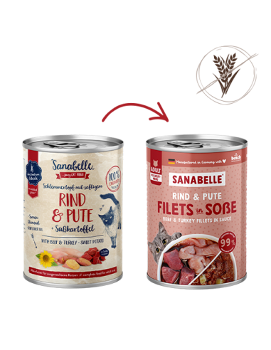 Sanabelle Boite Boeuf  et  Dinde 380Gr