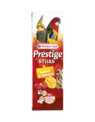Sticks Gdes Perruches Mangue et Eglantine 70Gr