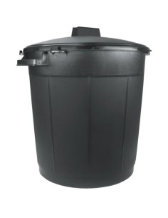 Poubelle 80 Litres Noire + Couvercle