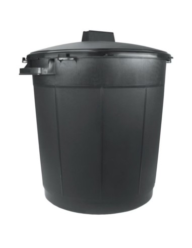 Poubelle 80 Litres Noire + Couvercle