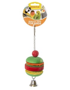 JOUET OISEAUX BOIS HAMBURGER+CLOCHE