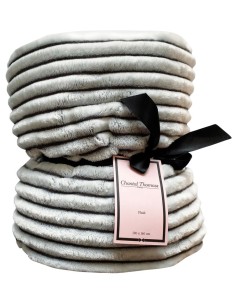 Plaid Rayure Gris 130x160cm - Chantal Thomass 