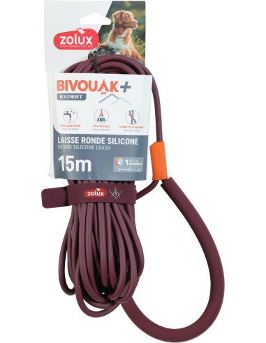 Laisse Ronde Silicone Rouge 5M - 10M ou 15M