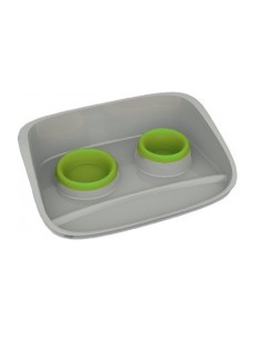Plateau + 2 Gamelles gris STELLA 46x35x12