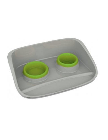 Plateau + 2 Gamelles gris STELLA 46x35x12