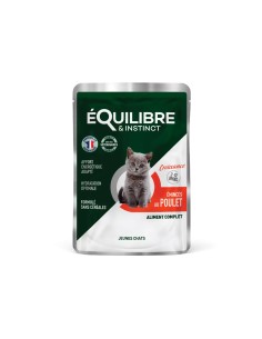 Equilibre et Instinct Chatons Pochons 12x85Gr Poulet 