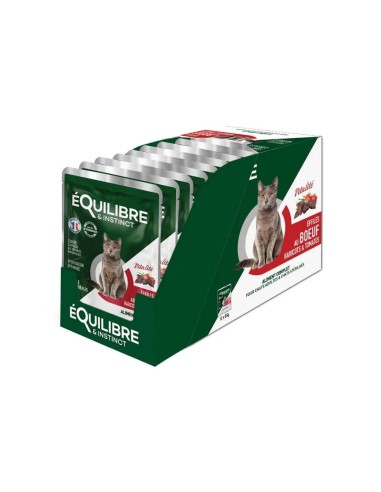 Equilibre et Instinct Chats Pochons 12x85Gr Boeuf