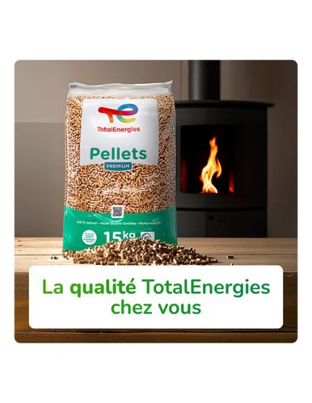 Pellets/Granulés de bois TotalEnergies DIN+ 15Kg